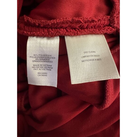 Evan Picone Red Ruched Waist Midi Dress Size 8 Christmas Holiday Party Wedding - Picture 5 of 5